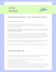 Courses4 Teachers, Inc. Log Guide
