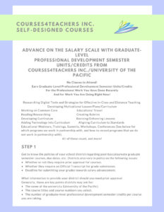 Courses4 Teachers, Inc. Self-Designed Course Guide